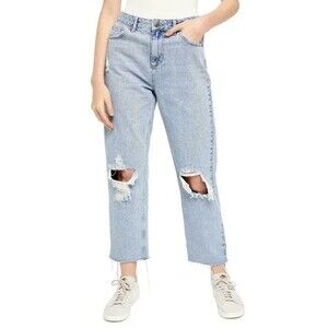 BDG Pax Ripped Distressed Jeans Size 28 High Rise Light Wash Blue NWD B82